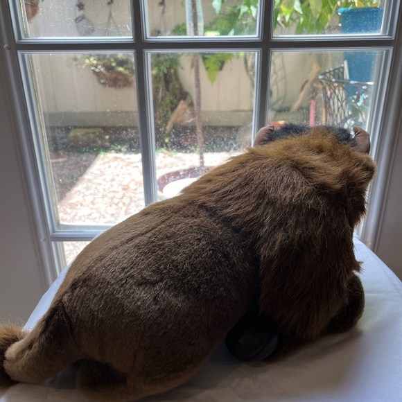18” Laying Buffalo American Wego Plush Bison, brown 1042 soft toy stuffed - Picture 3 of 5